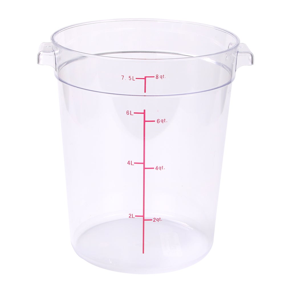 Pans, Food, 8 Quart, Round, 8.75 x 8.75 x 10.50 Inch Clear, Plastic,10 - 1 EACH