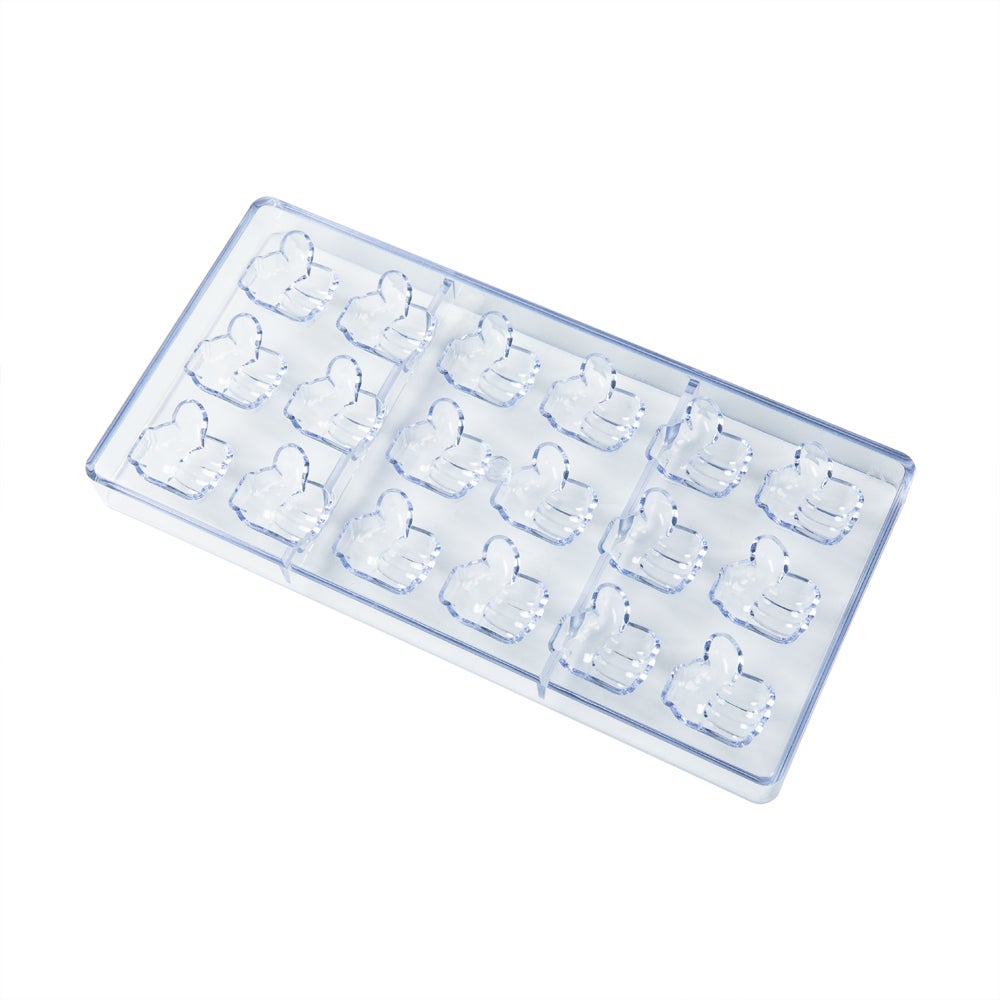 Molds, Chocolate, 18-Compartment, Thumbs Up-Shaped, Clear, Polycarbonate,10 - 1 EACH
