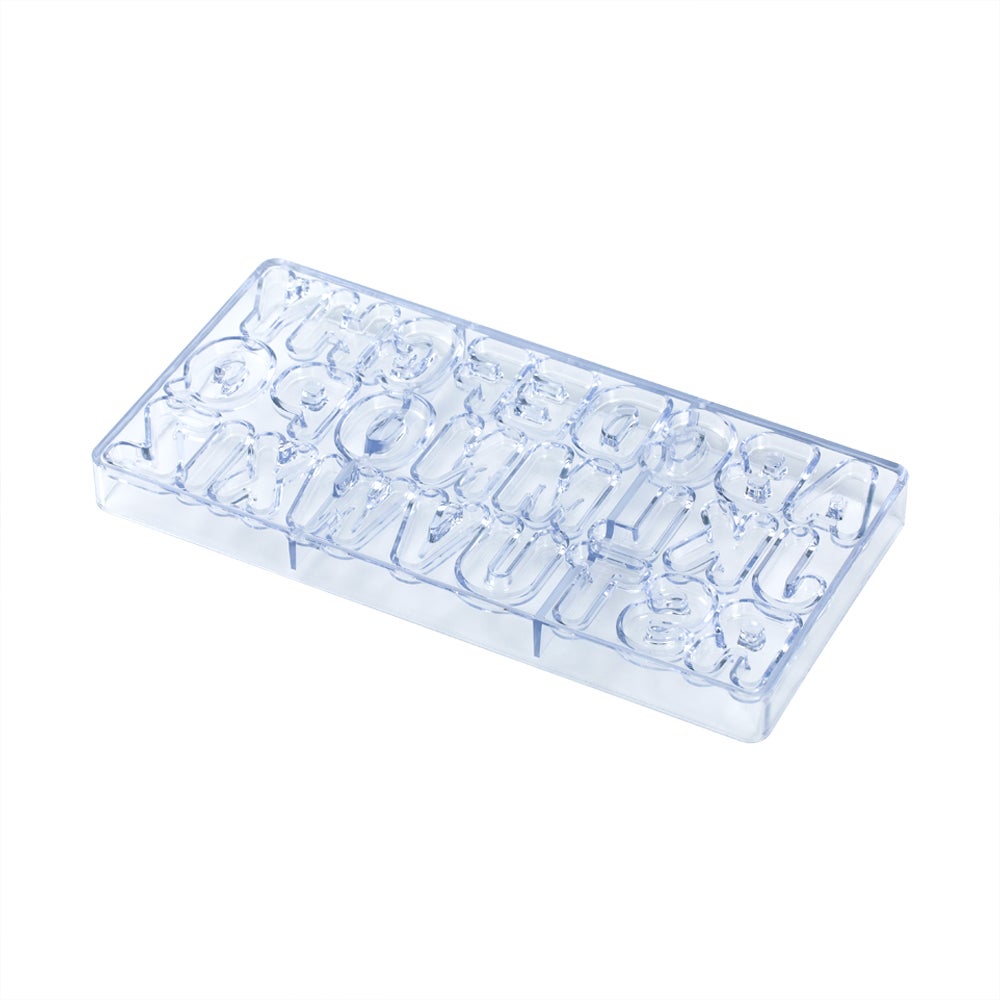 Molds, Chocolate, 10-Compartment, Alphabet-Shaped, Clear, Polycarbonate,10 - 1 EACH