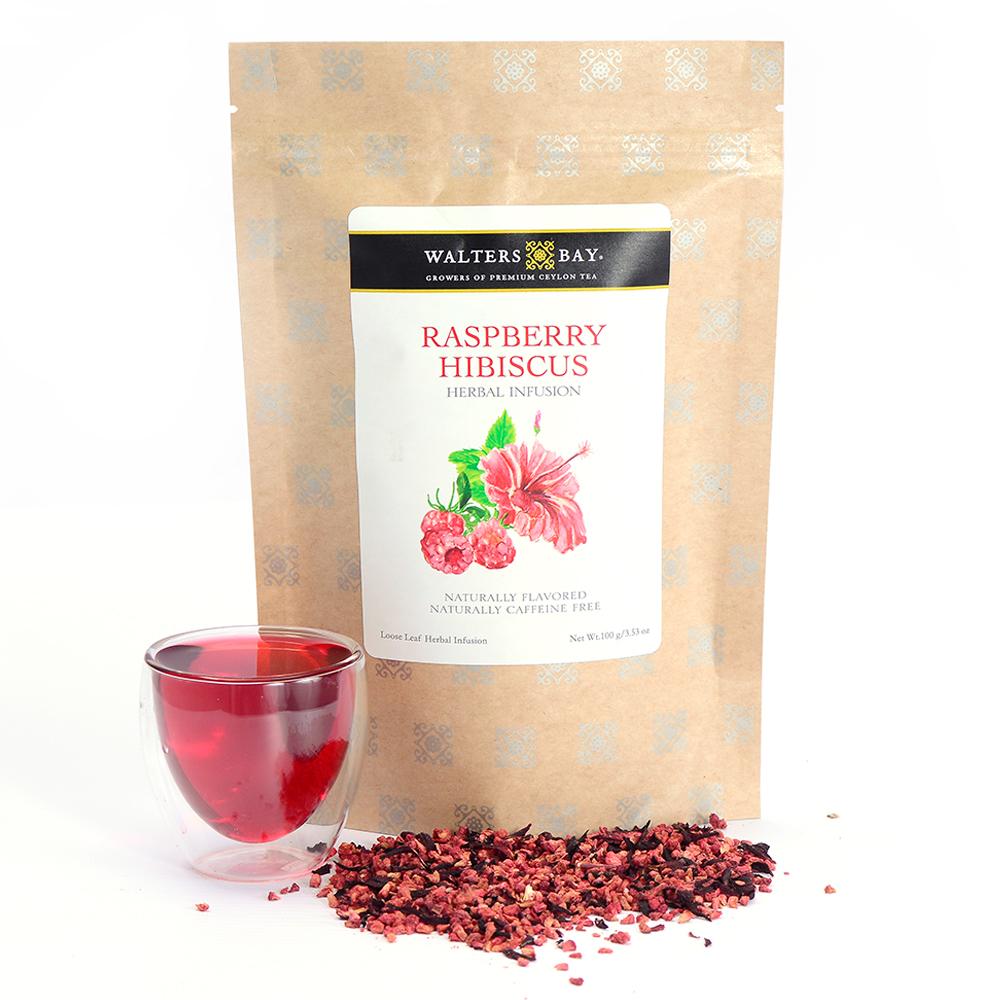 Tea, Raspberry Hibiscus, Loose Leaf,6 - 100 Gram Avg