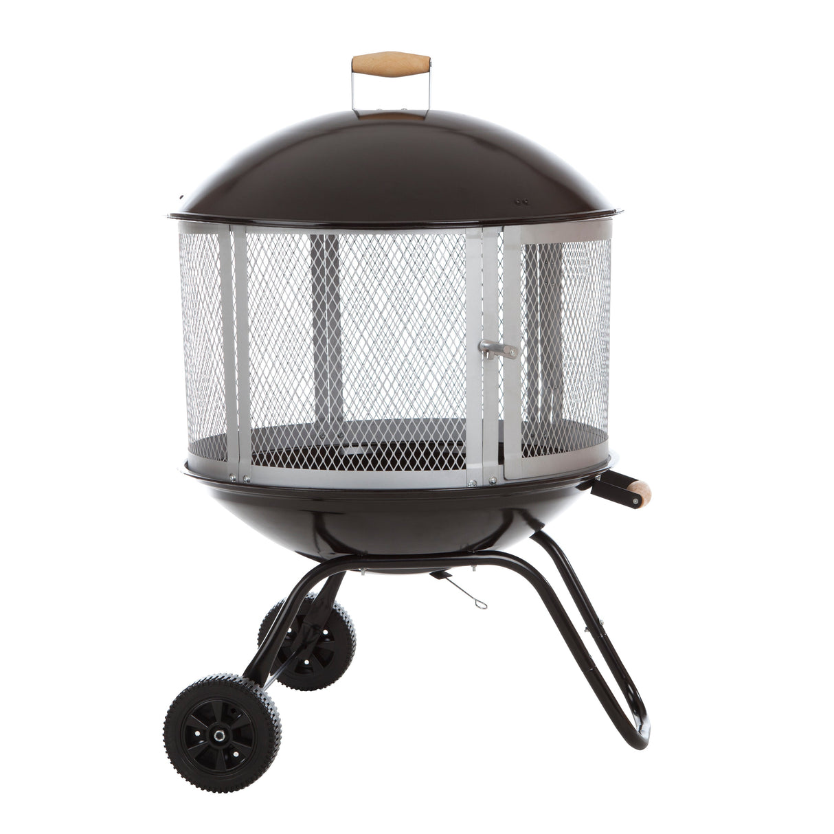 Fireplace, Patio, Portable, with Porcelain Bowl/Lid/Steel Grate, with Wheels,1 - 1 EACH