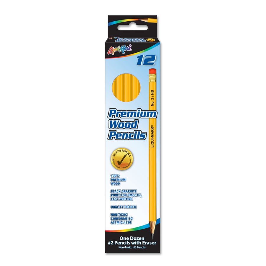 Pencils, Wood, #2, with Eraser,120 - 12 COUNT