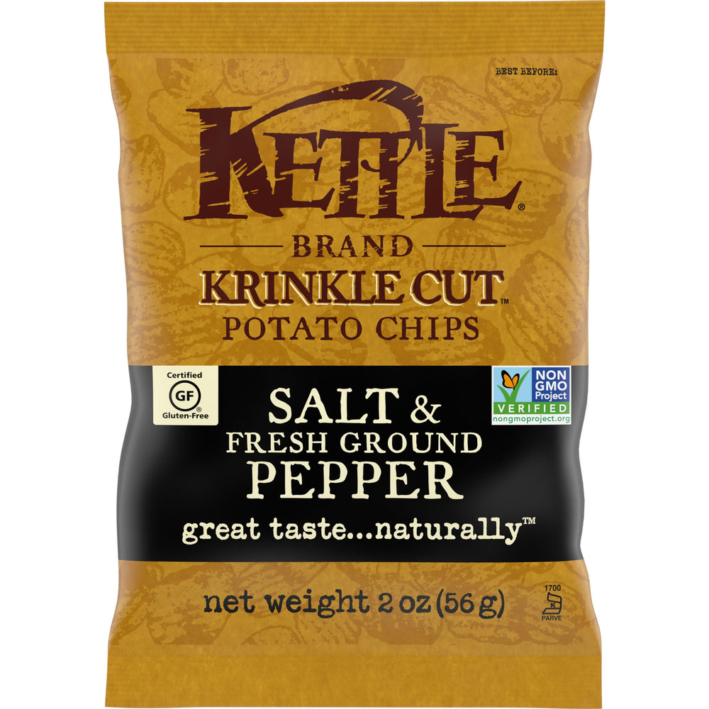 Chips, Potato, Salt & Pepper, Kettle Cooked, Single-Serve,6 - 2 OUNCE