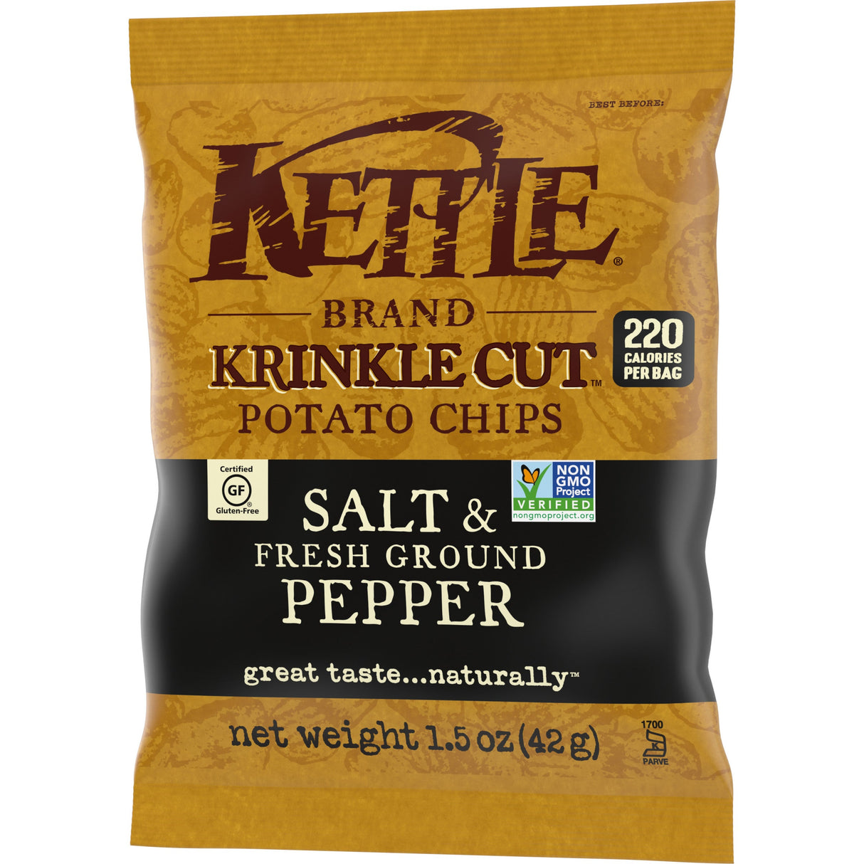 Chips, Potato, Salt & Pepper, Kettle Cooked, Single-Serve,24 - 1.5 OUNCE