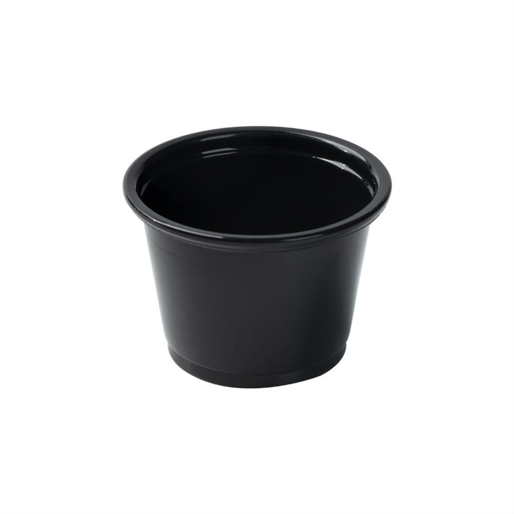 Cups, Portion, 1 Ounce, Plastic, Black, Round,1 - 2000 COUNT