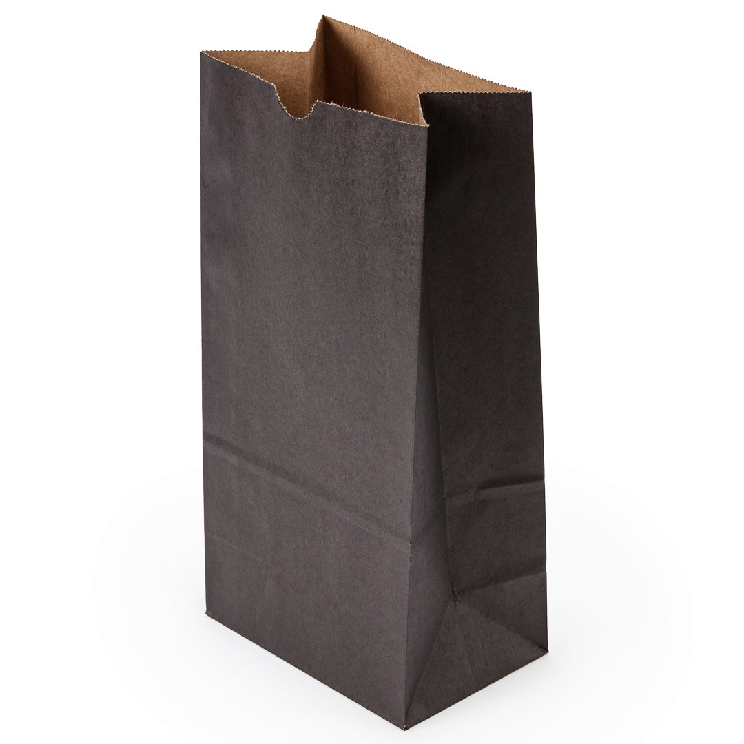 Bags, 6 x 4 x 11.75 Inch, Paper, Black & Kraft,1 - 100 COUNT