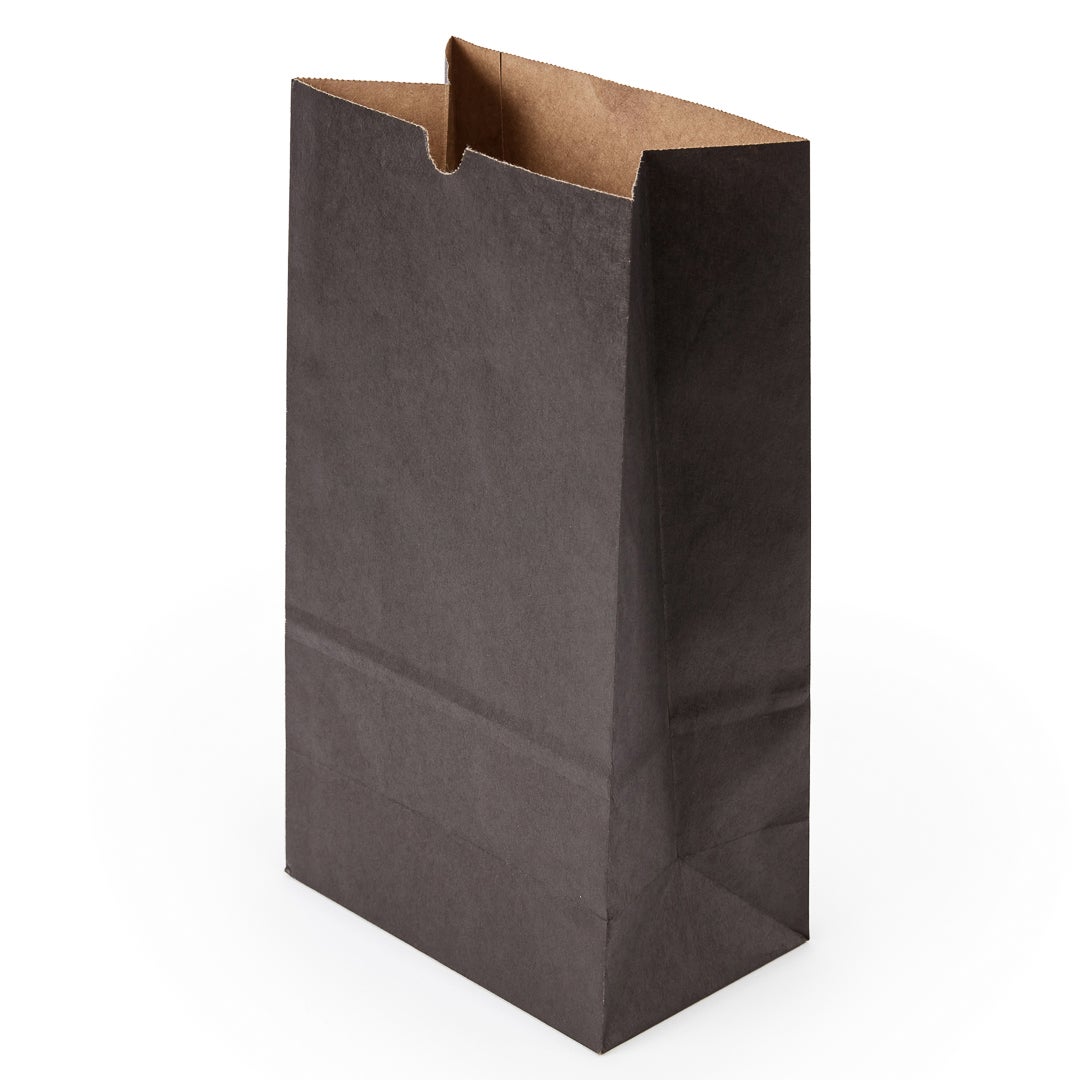 Bags, 7 x 4.25 x 12.5 Inch, Paper, Black & Kraft,1 - 100 COUNT