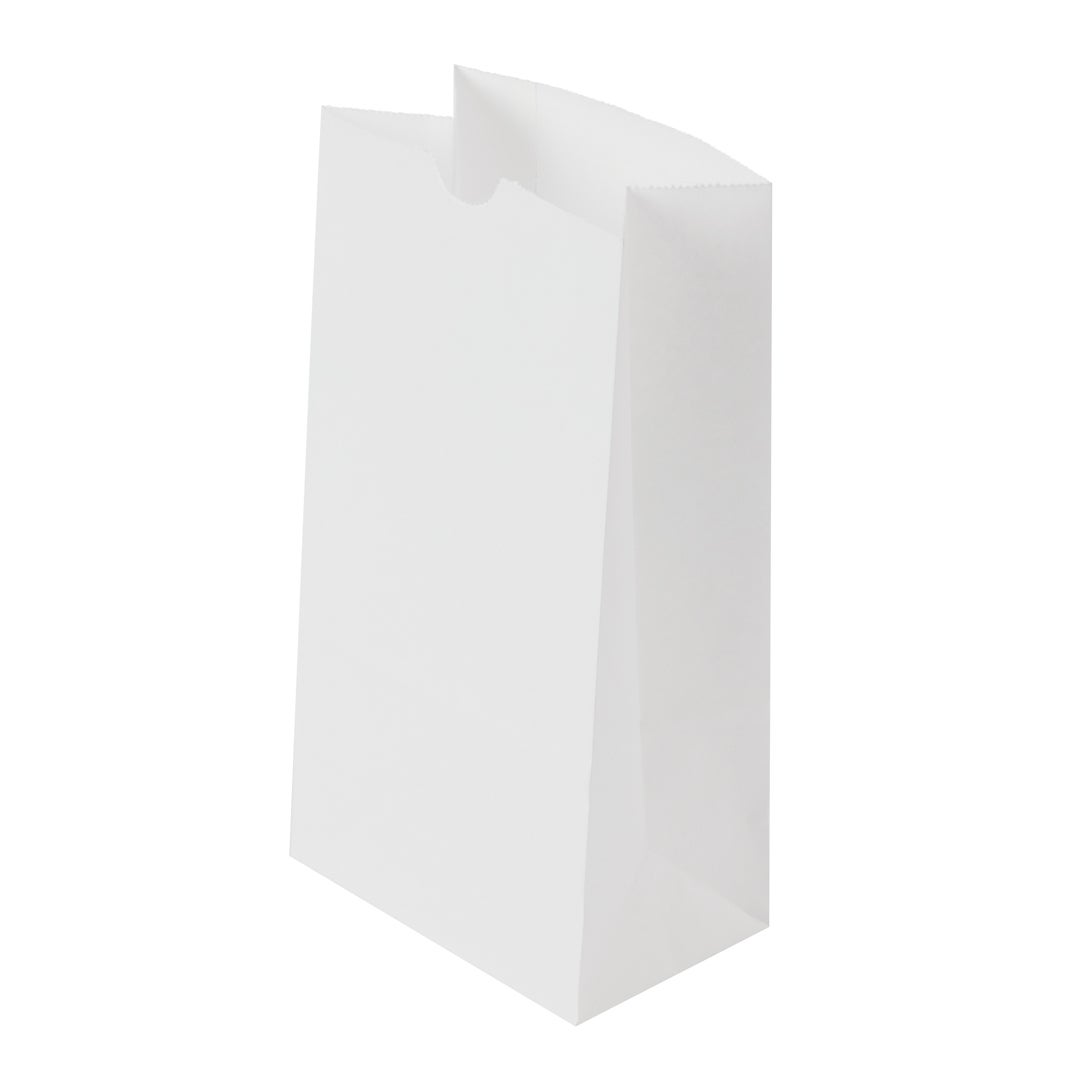 Bags, 5 x 3.25 x 9.5 Inch, Paper, White,1 - 100 COUNT