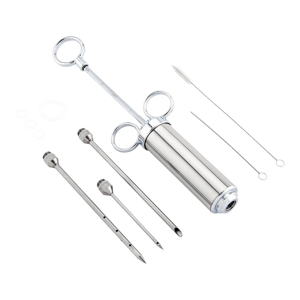 Injector Kit, Marinade, Stainless Steel, with 3 Needles/2 Brushes/Spare O-Ring,1 - 1 EACH