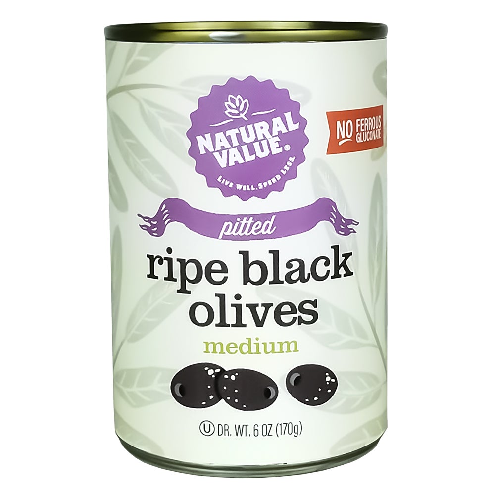 Olives, Black, Medium, Pitted,12 - 6 OUNCE