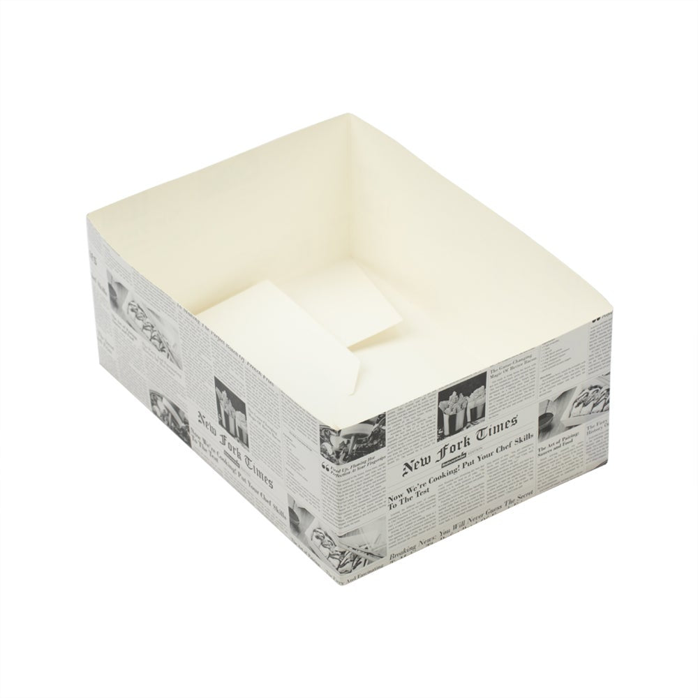 Trays, Sandwich & Burger, 8.5 x 6 x 3.5 Inch, Paper, Newspaper Print, Rectangular,1 - 100 COUNT