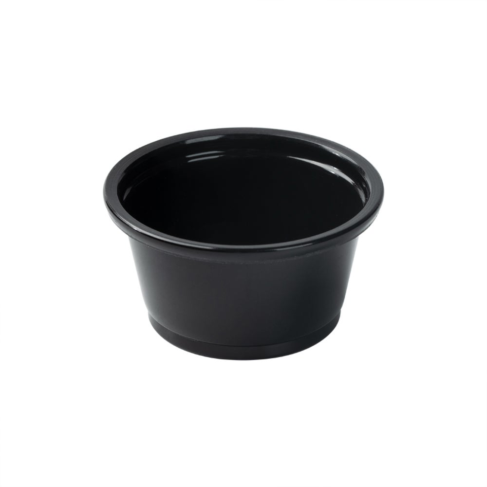 Cups, Portion, .8 Ounce, Plastic, Black, Round,1 - 2000 COUNT