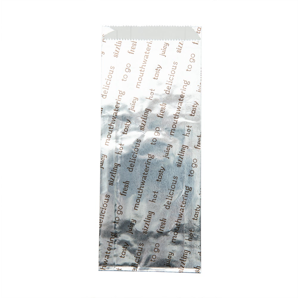 Bags, Hot Dog, 3.75 x 1.25 x 9 Inch, Foil/Paper, Printed, Small,1 - 100 COUNT