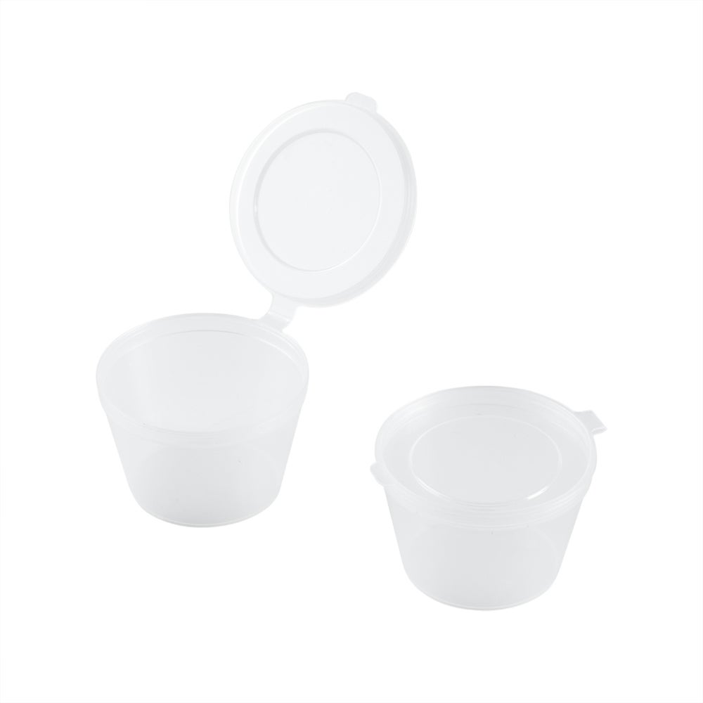 Cups, Portion, 3 Ounce, Plastic, Clear, Round, Hinged Lid,1 - 2000 COUNT