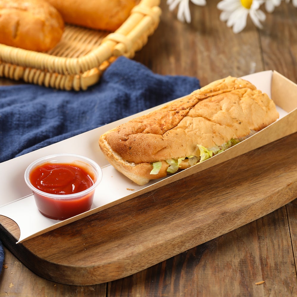 Trays, Sandwich & Hot Dog, 11.75 x 2 x 1.25 Inch, Paper, Kraft & White,1 - 200 COUNT