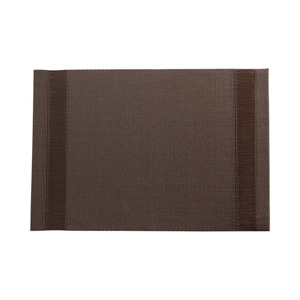 Placemats, 12 x 16 Inch, Artisan Stripe, Brown, Woven Vinyl,1 - 6 COUNT