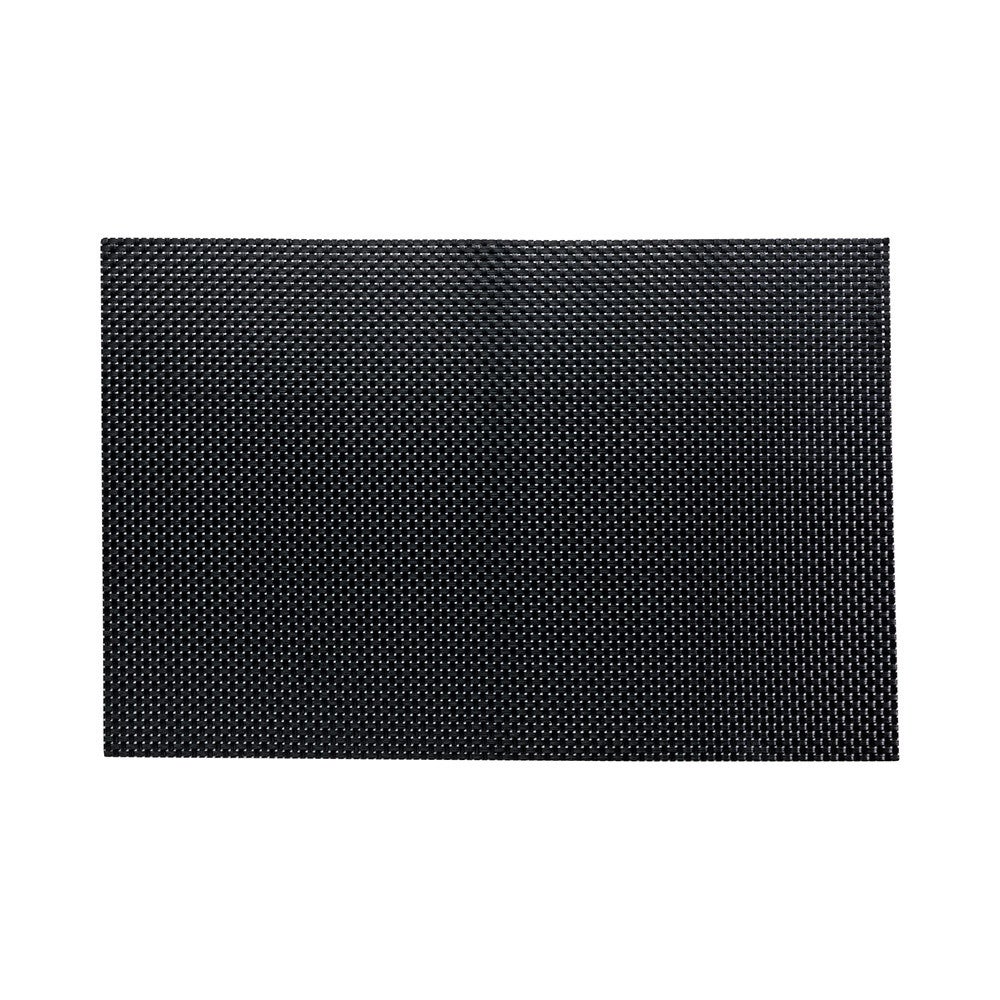 Placemats, 12 x 16 Inch, Amalfi Basketweave, Black, Woven Vinyl,1 - 6 COUNT