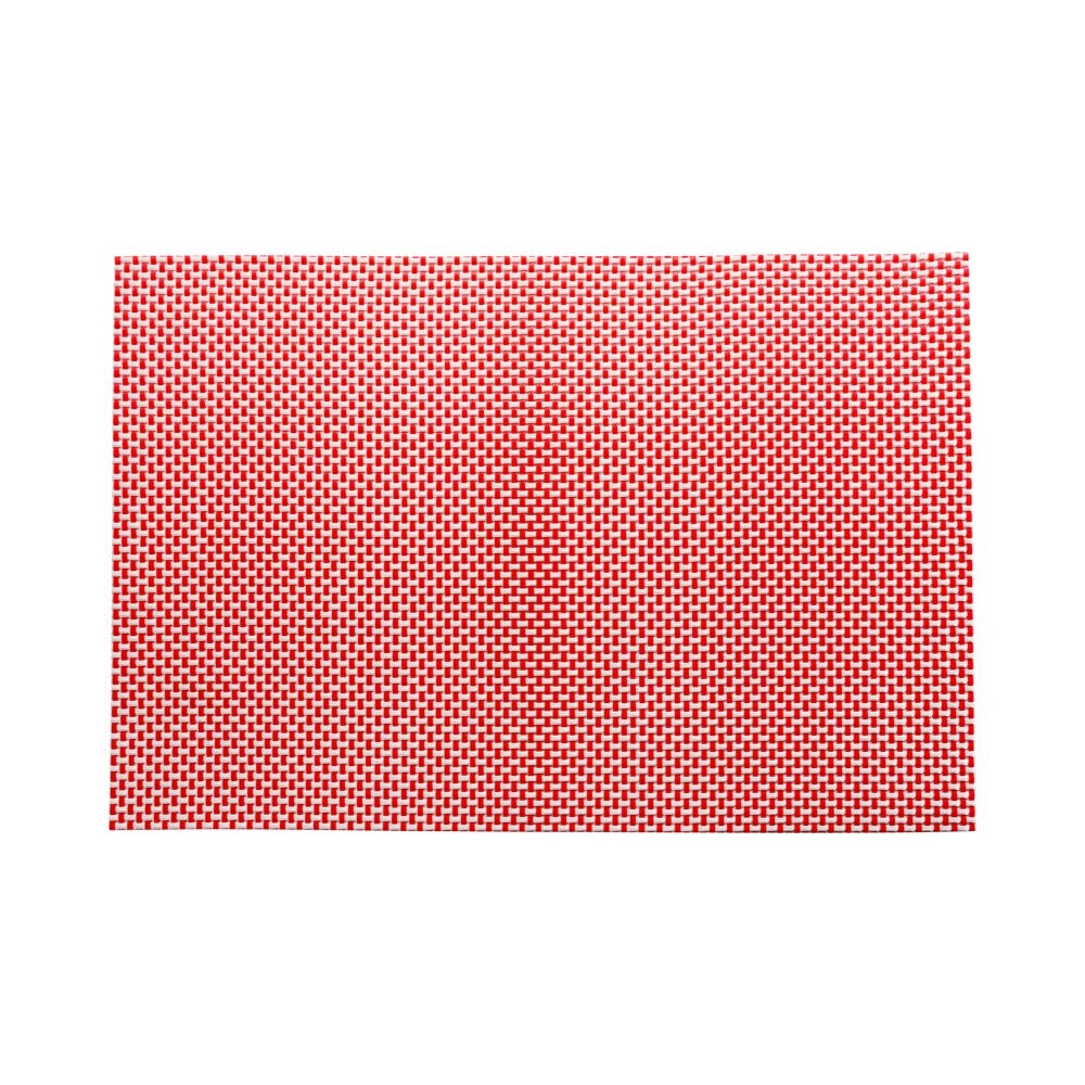 Placemats, 12 x 16 Inch, Amalfi Basketweave, Imperial Red, Woven Vinyl,1 - 6 COUNT
