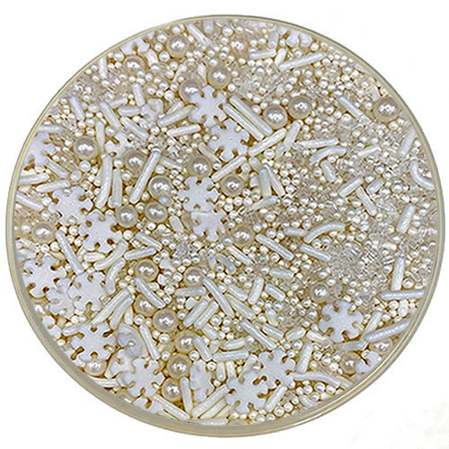 Sprinkle Mix, Frozen Jewels, White Variegated Assortment,6 - 1 POUND