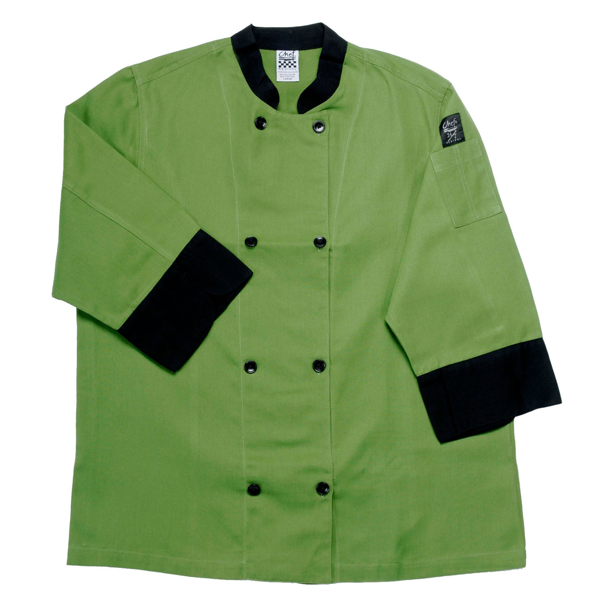 Jacket, Chef, Three-Quarter Sleeve, Unisex, Mint Green, Medium, Poly/Cotton Blend,1 - 1 EACH