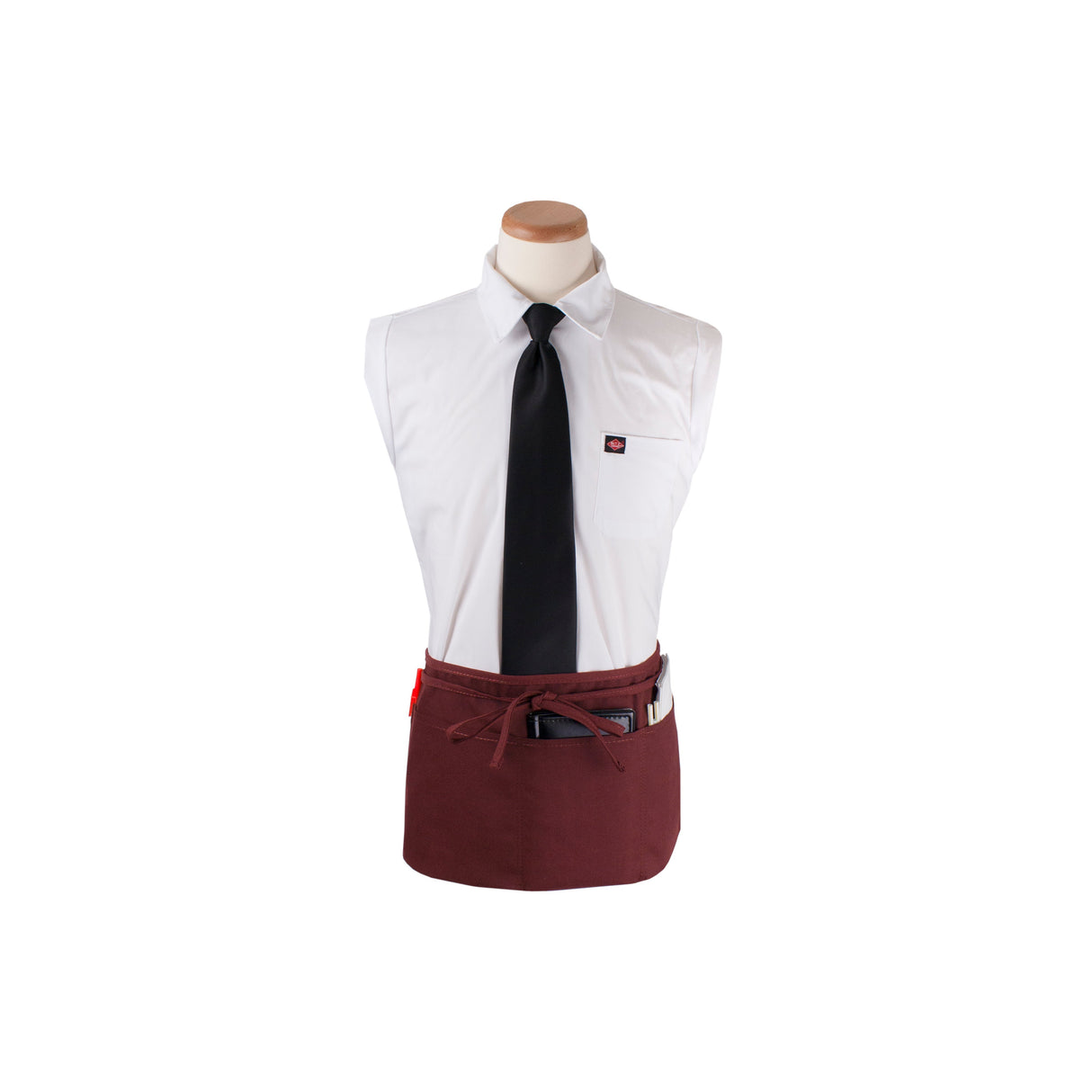 Apron, Bistro, 3-Pockets, Burgundy, 25 x 11 Inch,1 - 1 EACH
