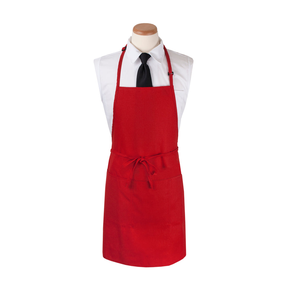 Apron, Bib, 3-Pockets, Red, 26 x 31 Inch,1 - 1 EACH