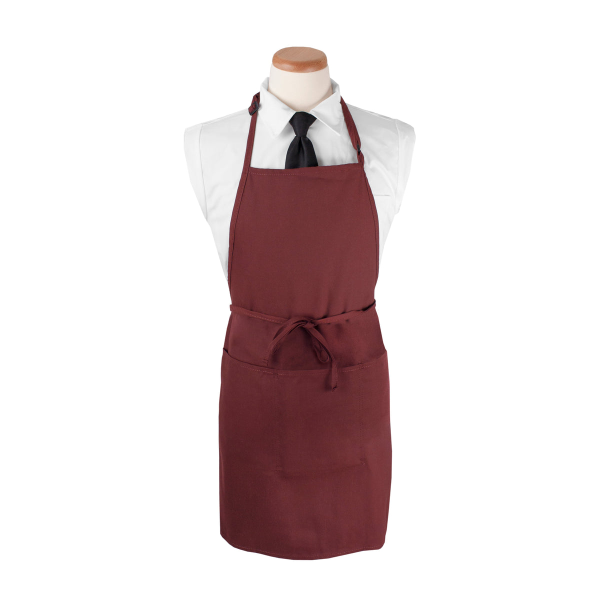 Apron, Bib, 3-Pockets, Burgundy, 26 x 31 Inch,1 - 1 EACH