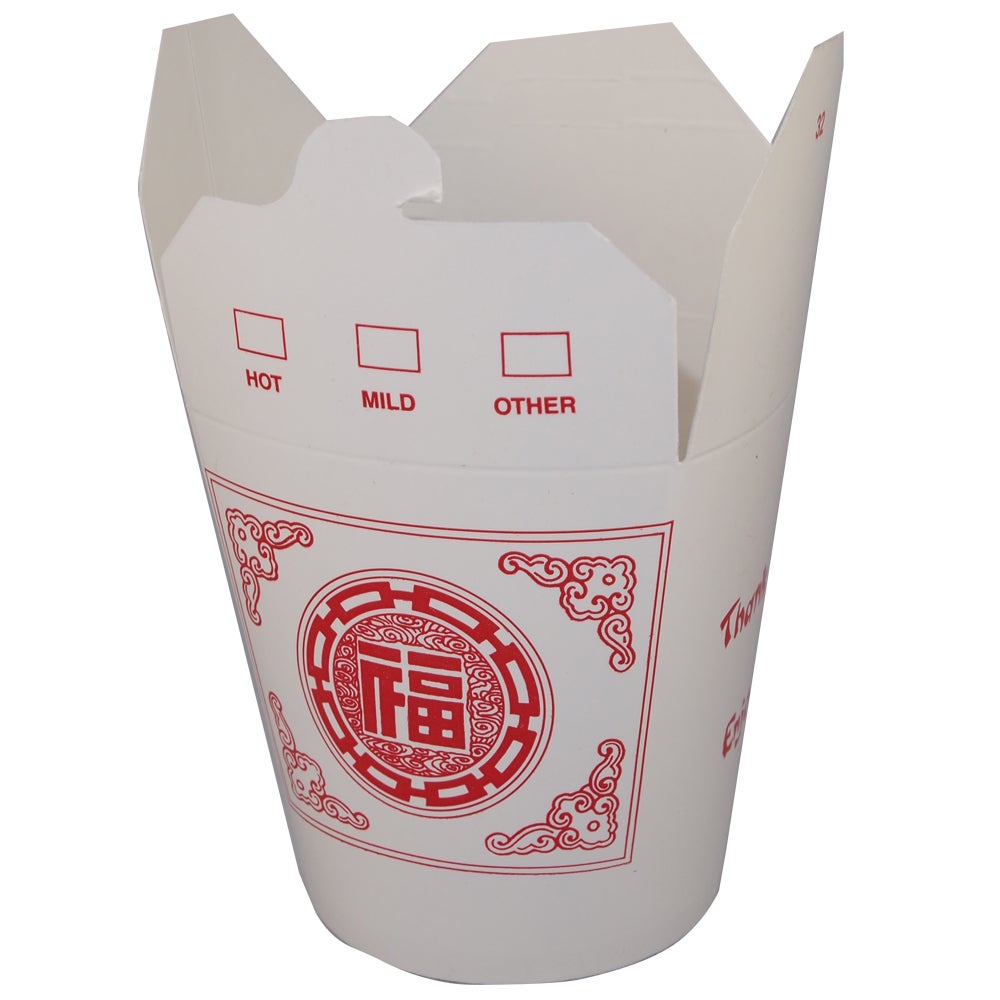 Containers, Food, #32, Paper, White with Printed Design, Round Bottom,20 - 25 COUNT