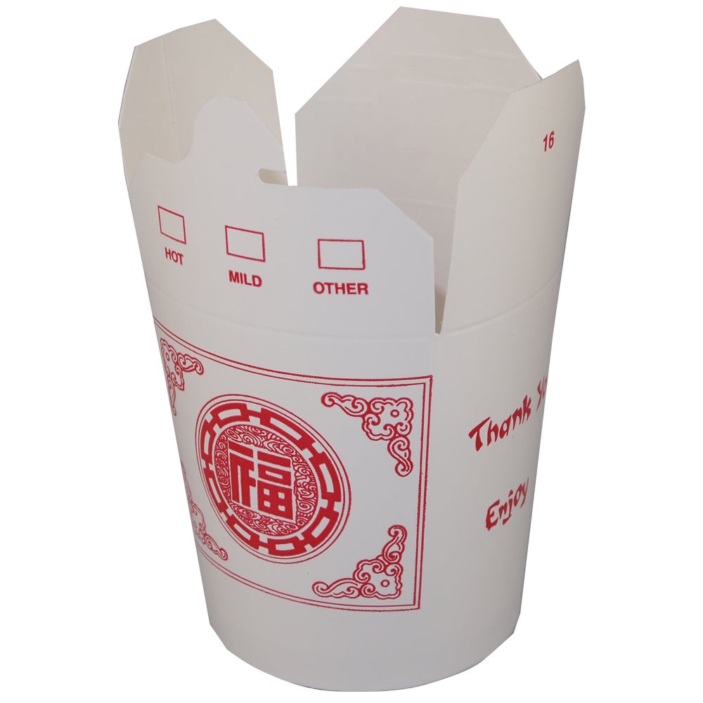 Containers, Food, #16, Paper, White with Printed Design, Round Bottom,20 - 25 COUNT