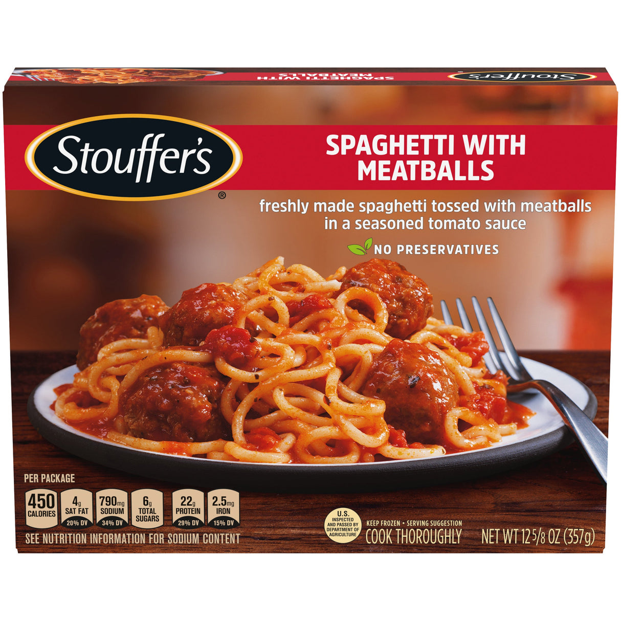 Entree, Spaghetti, with Meatballs,12 - 12.63 OUNCE