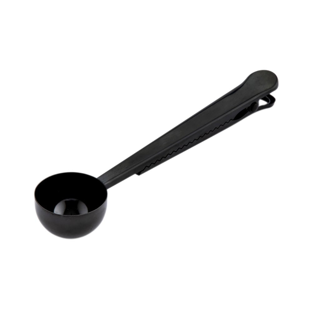 Scoop, Measuring, Tablespoon, Black, Plated Stainless Steel, with Bag Clip,1 - 1 EACH