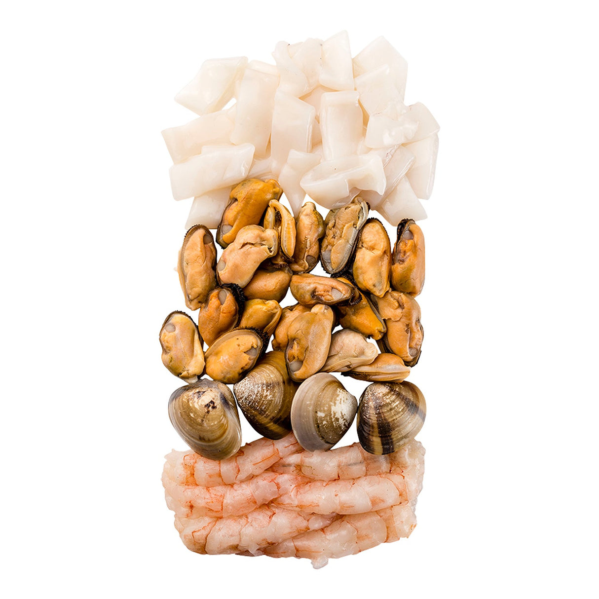 Seafood Mix, Mediterranean, Squid/Mussels/Clams/Shrimp, Raw, Frozen, Skin-Pack,12 - 10.6 OUNCE