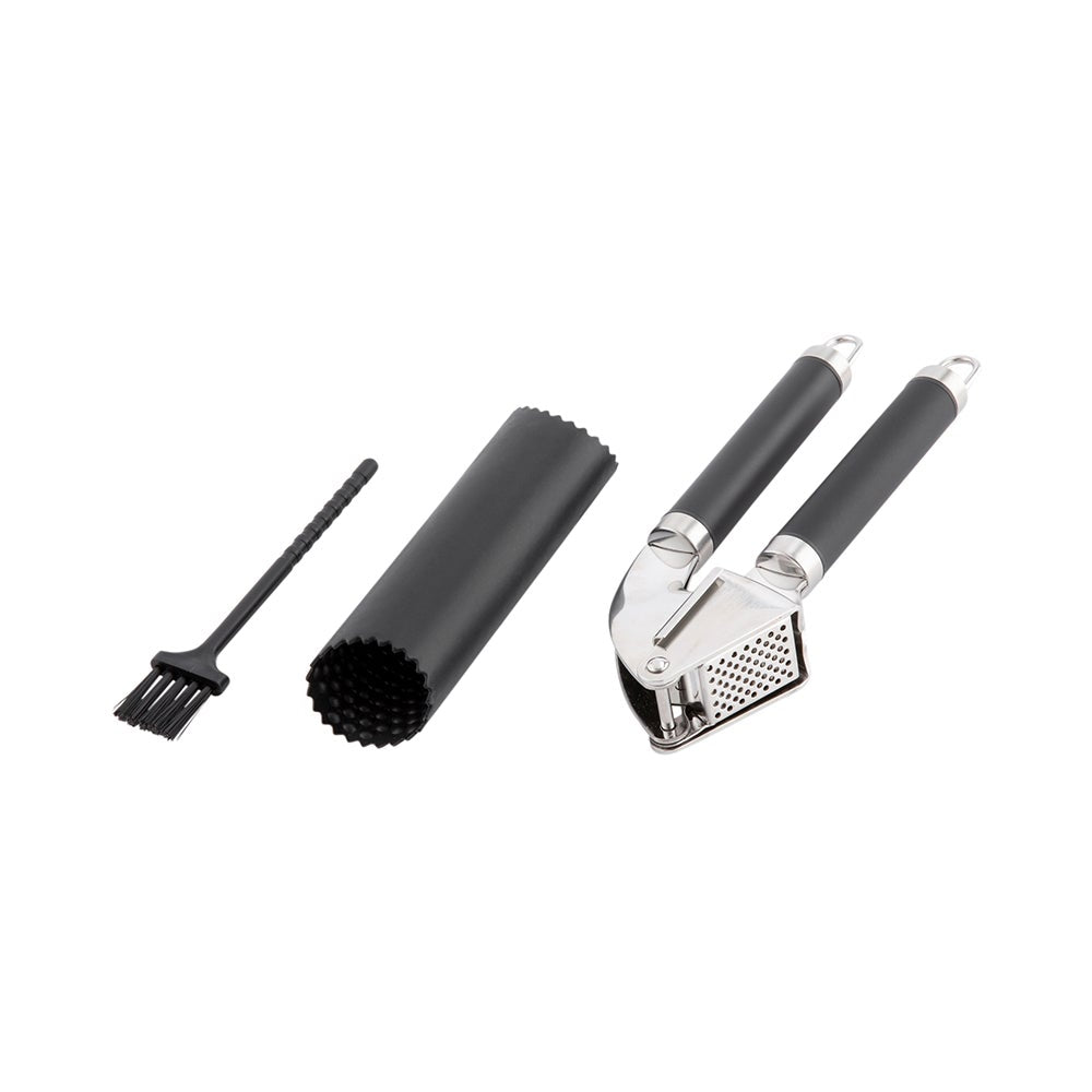 Press, Garlic, with Peeler & Brush, Stainless Steel,1 - 1 EACH