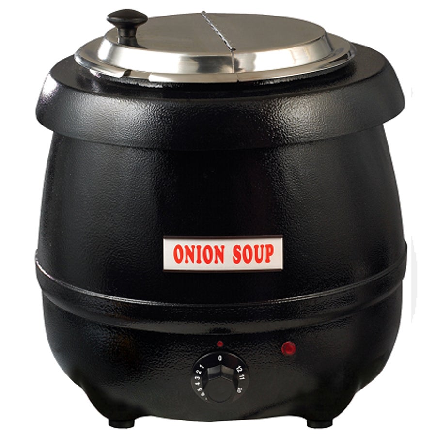 Warmer, Soup, 10.5 Quart, Black, with Stainless Steel Hinged Lid, 120 Volt,1 - 1 EACH
