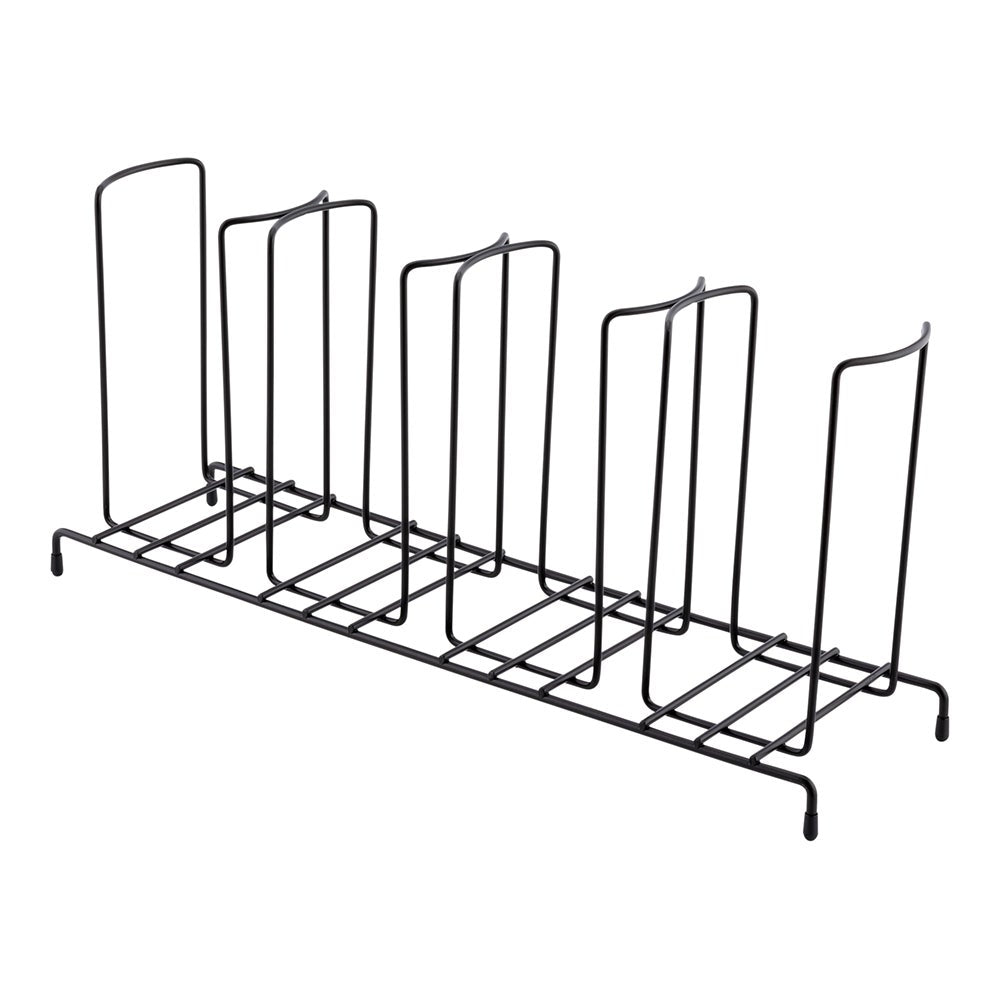 Rack, Cup & Lid, 4-Compartment, Black, Iron, 18.5 x 5 x 8.5 Inch,1 - 1 EACH