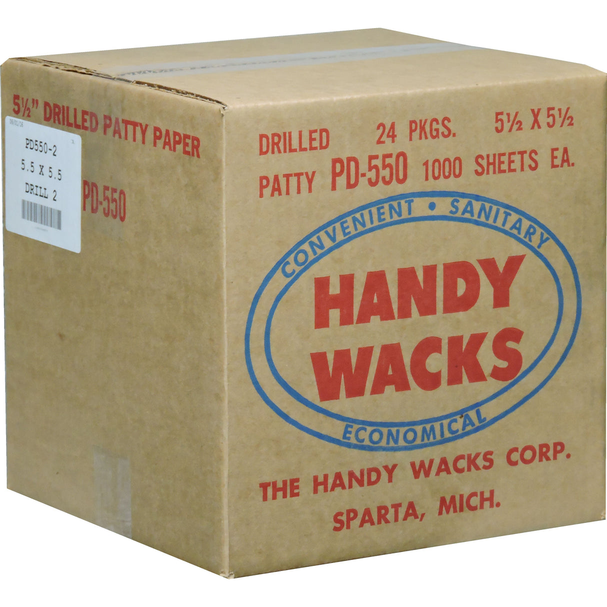 Patty Paper, Drilled, 5.5 x 5.5 Inch, 2-Hole,24 - 1000 COUNT