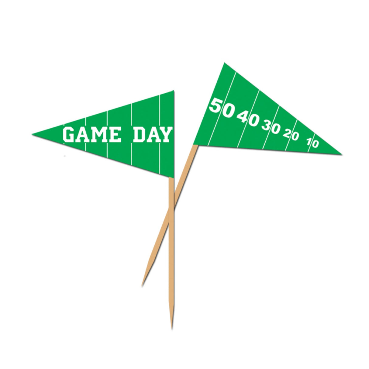 Picks, Pennant, 2.5 Inch, Wood & Paper, Game Day Football,1 - 12 EACH