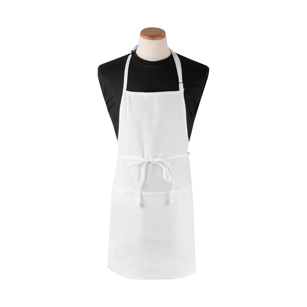 Apron, Bib, 3-Pockets, White, Extra Long, 26 x 31 Inch,1 - 1 EACH