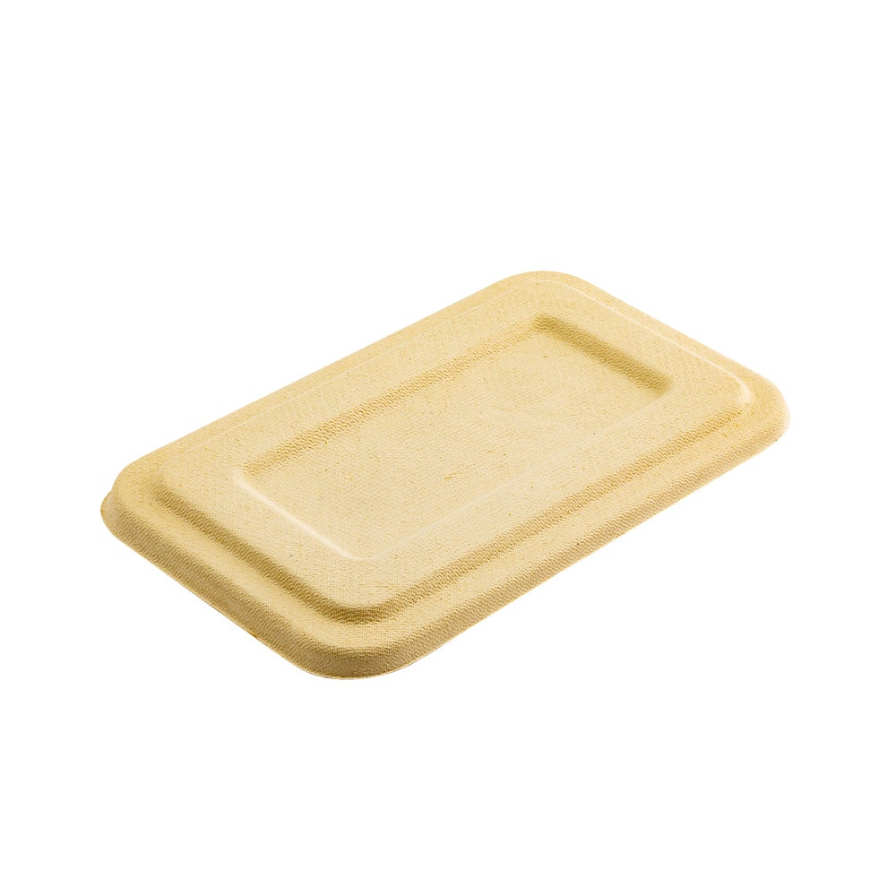 Lids, Flat, Plastic, Natural, Rectangle, for 2 Compartment Bagasse Take-Out Container,1 - 100 COUNT