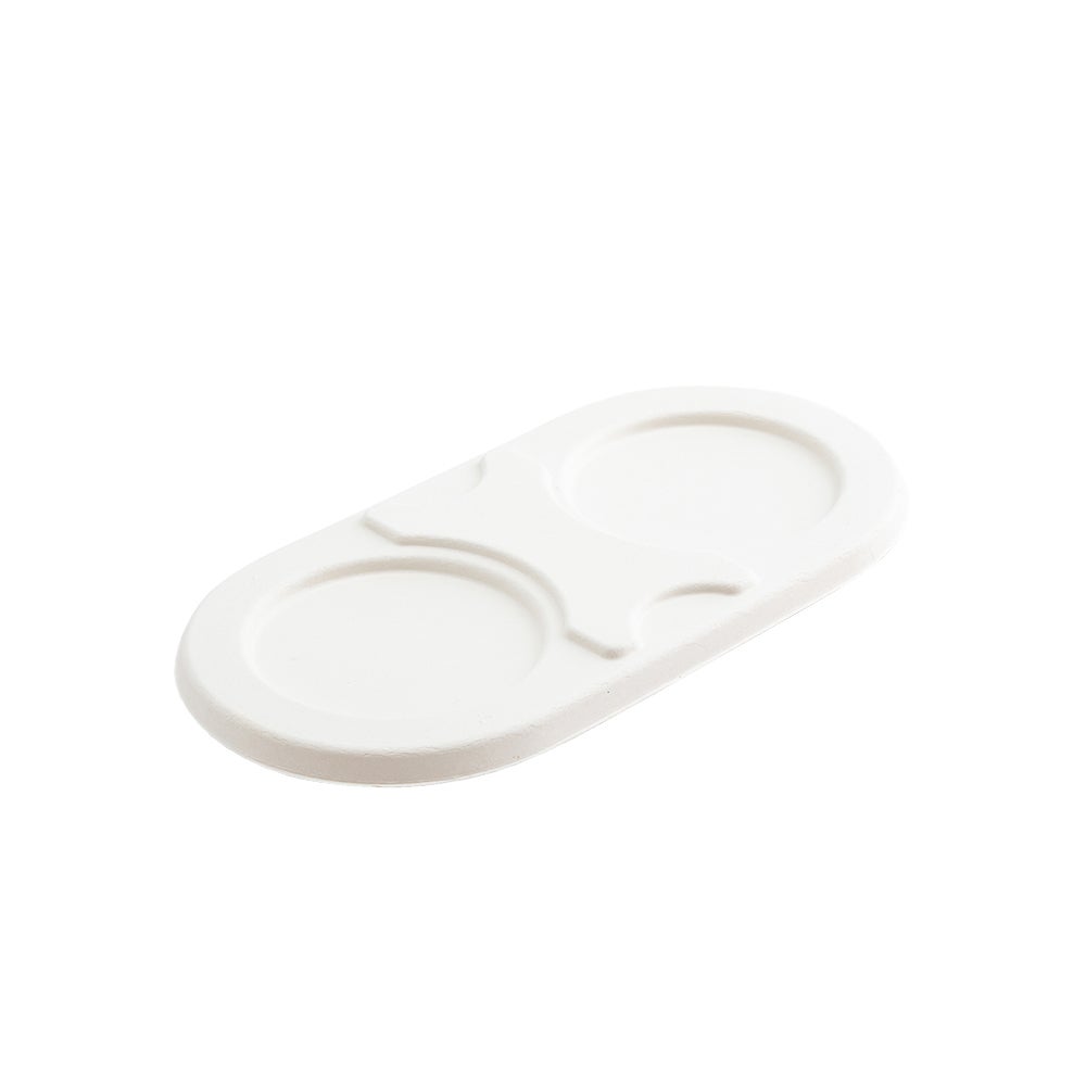 Lids, Flat, Plastic, White, Oval, for Bagasse Take-Out Container,1 - 100 COUNT