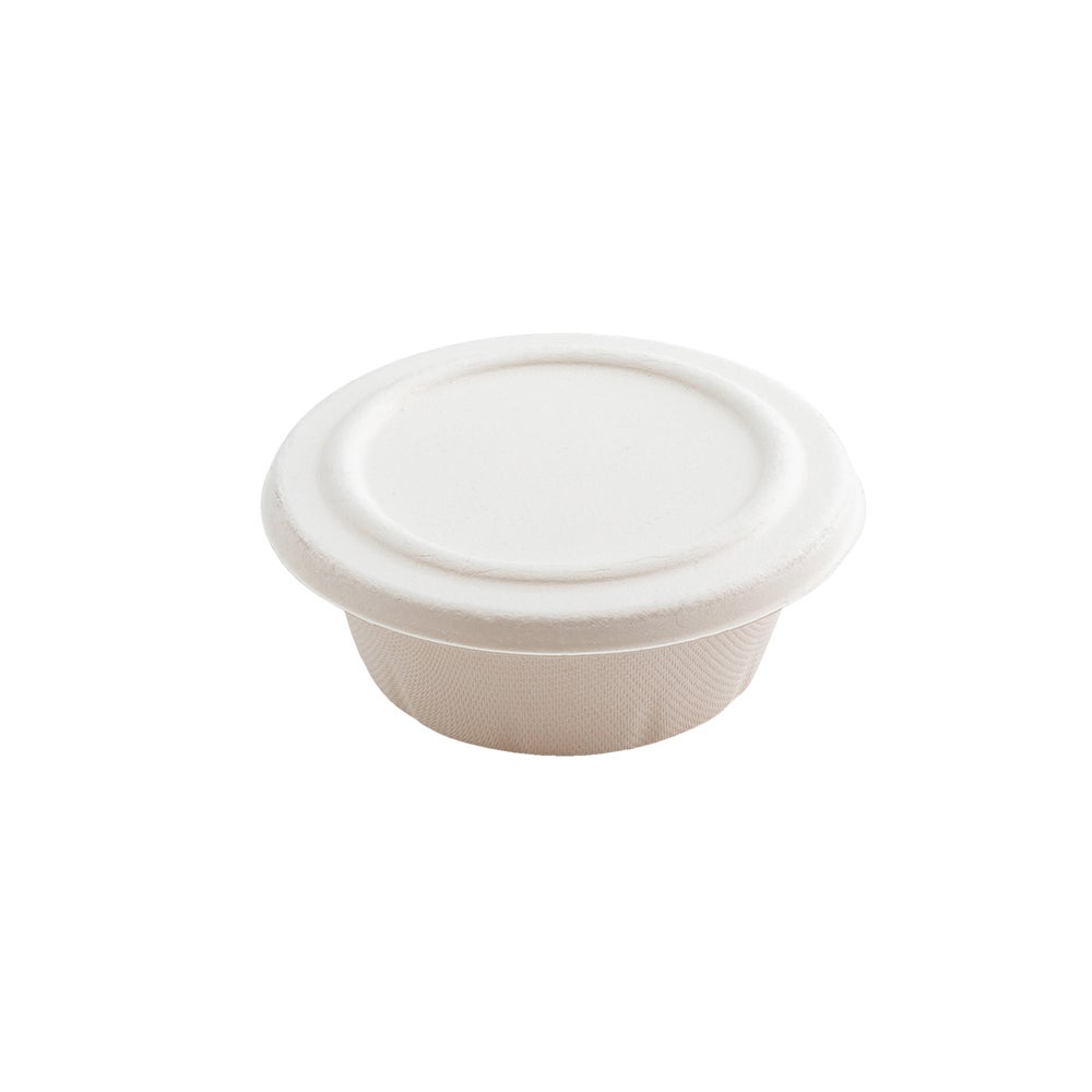 Lids, Flat, Plastic, White, Round, for 9 Ounce Take-Out Bowl,1 - 100 COUNT