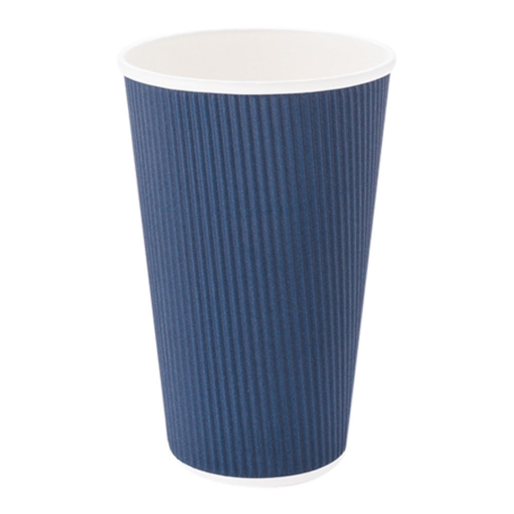 Cups, Hot, 20 Ounce, Paper, Midnight Blue, Ripple Wall,1 - 250 COUNT