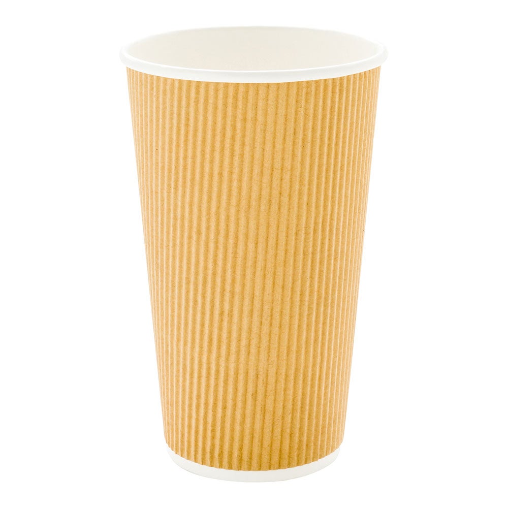 Cups, Hot, 20 Ounce, Paper, Kraft, Ripple Wall,1 - 250 COUNT
