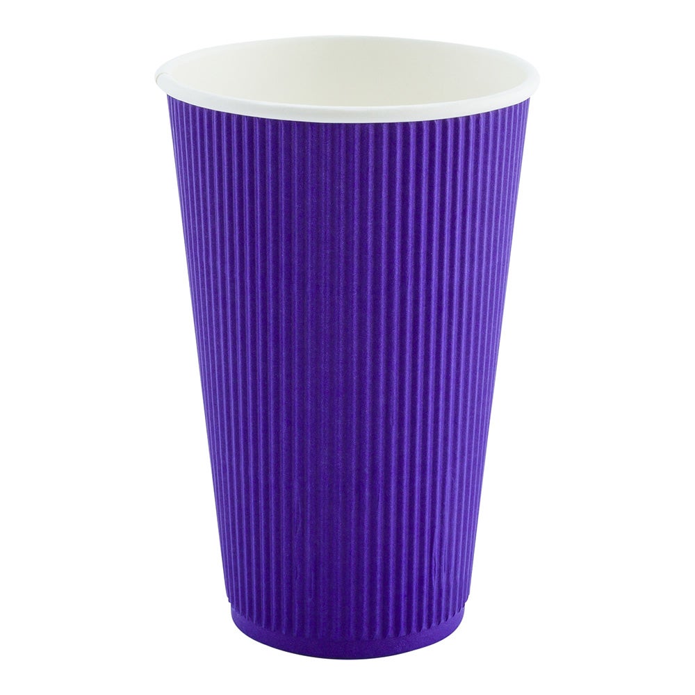 Cups, Hot, 20 Ounce, Paper, Royal Purple, Ripple Wall,1 - 250 COUNT