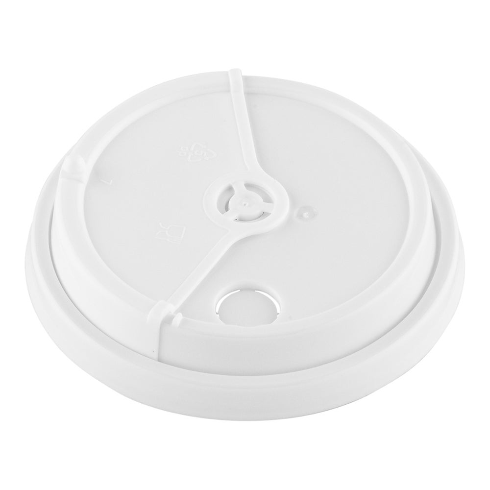 Lids, Low Dome, Straw or Sip, Plastic, White, Polypropylene, for 8/12/16/20 Ounce Cups, Recyclable,1 - 100 COUNT