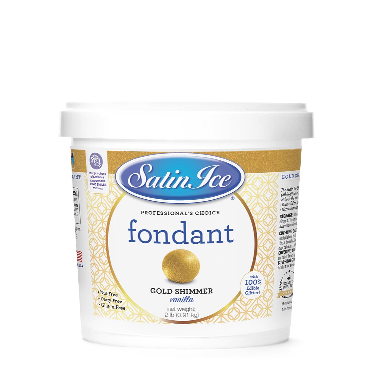Sugar, Fondant, Gold Shimmer Vanilla,10 - 2 POUND