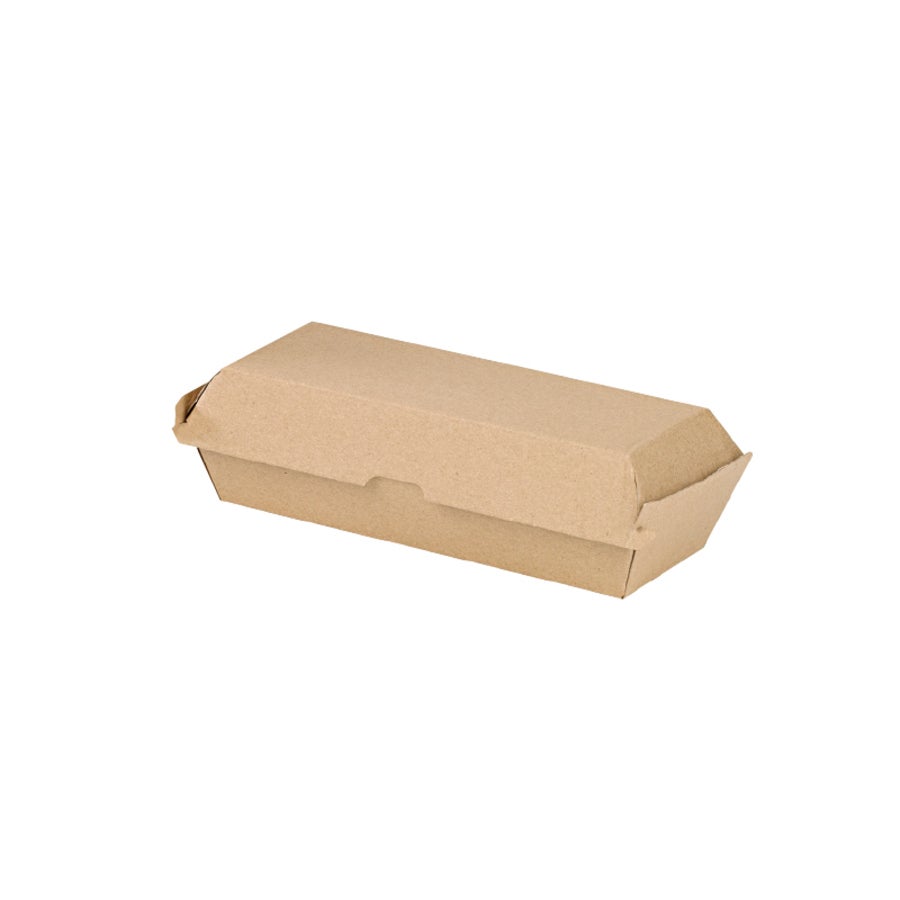 Containers, Hot Dog, 8.2 x 2.95 x 2.75 Inch, Paper, Kraft, Corrugated, Clamshell,8 - 25 COUNT