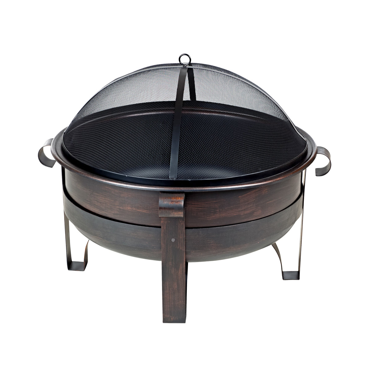 Fire Pit, 31 Inch, Raised, Brushed Bronze, Round, with Mesh Screen,1 - 1 EACH