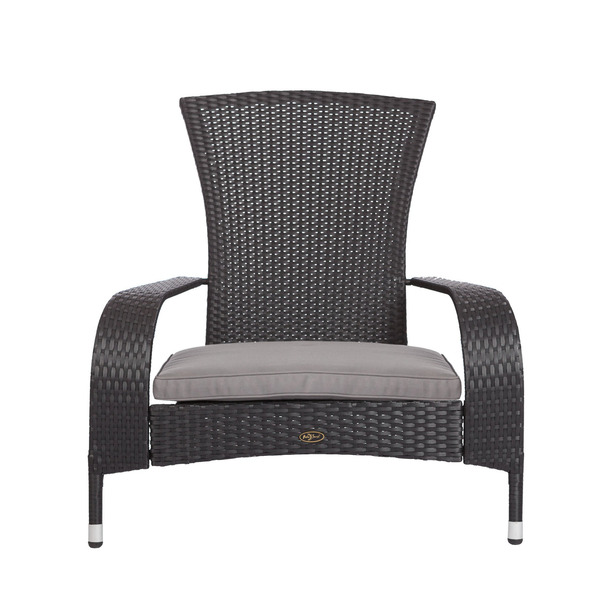 Chair, Outdoor, Black Wicker, with Gray Cushion,1 - 1 EACH