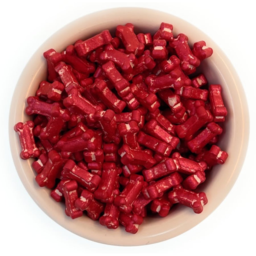 Sprinkles, Bone Shaped, Red,6 - 8 OUNCE